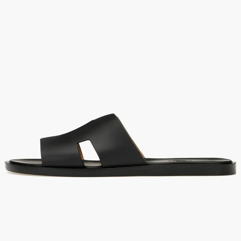 Hermes Izmir Sandal Noir Hladká telecí kůže