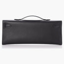 Hermes Kelly Cut Pochette Swift Palladium Black