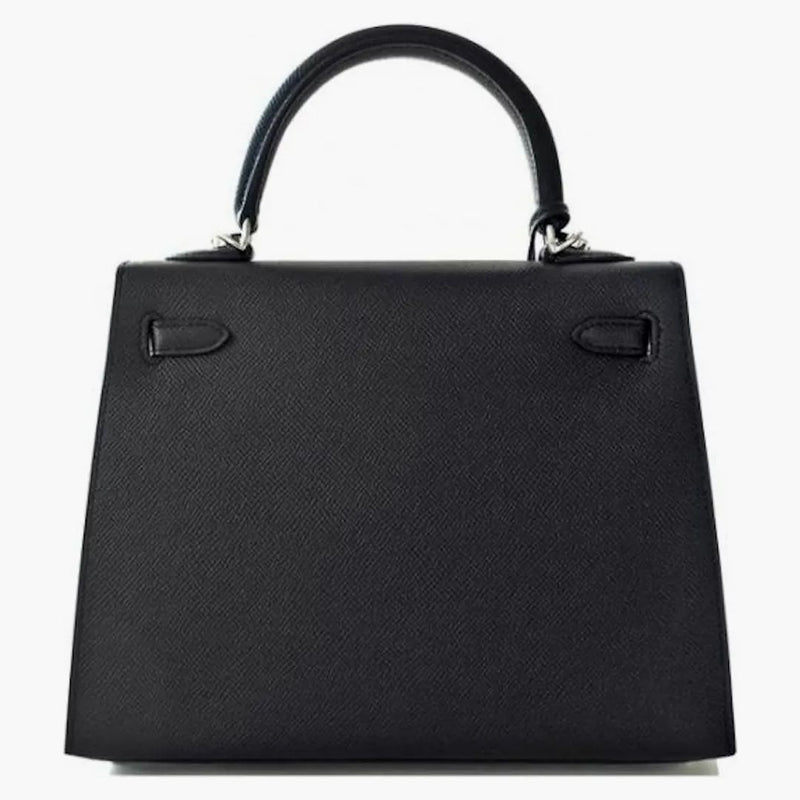 Hermes Kelly Sellier Epsom Palladium 25 Noir