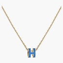 Hermes Mini Pop H Pendant Bleu Sature