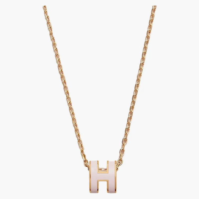 Hermes Mini Pop H přívěsek zlatý tón Rose Dragee