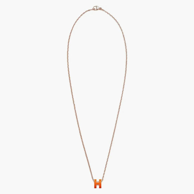 Hermes Mini Pop H přívěsek oranžové soie