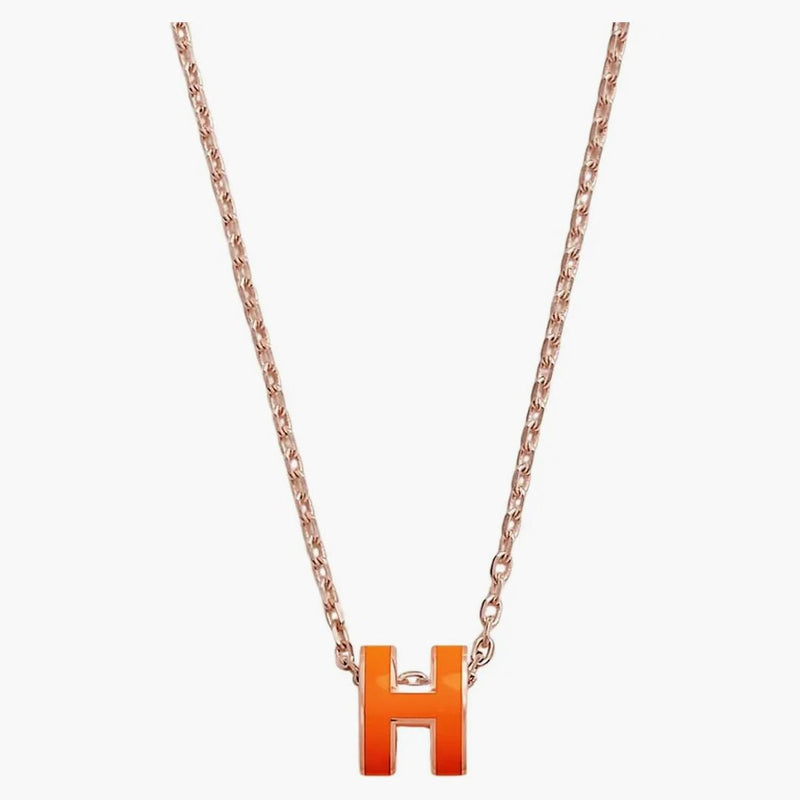 Hermes Mini Pop H přívěsek oranžové soie