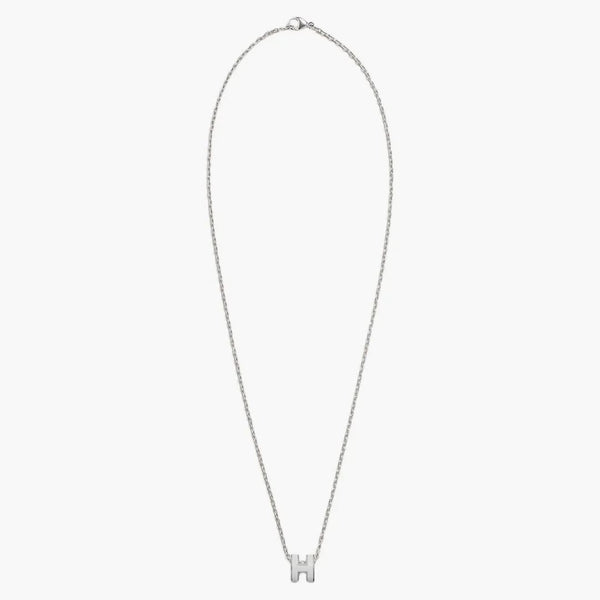 Hermes Mini Pop H přívěsek Palladium-Tone Blanc