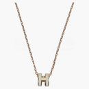 Hermes Mini Pop H colgante Rose Gold-Tone Blanc