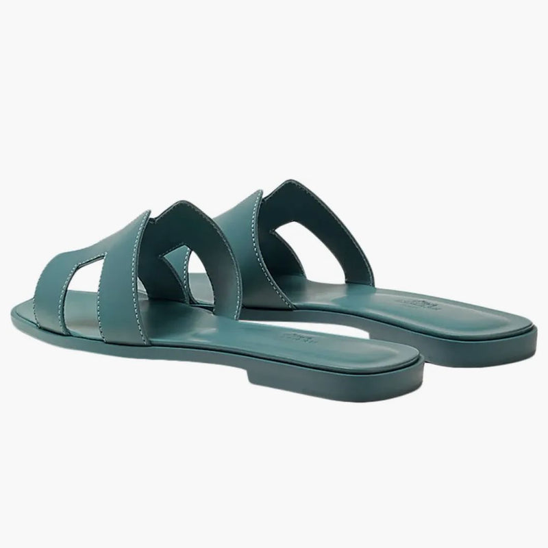 Hermes Oran Sandal Bleu Pineede Box