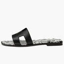Hermes Oran Sandal Print Noir Calfskin Leather