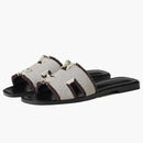 Hermes Oran Sandal Prunoir Canvas