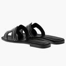 Hermes Oran Sandal Stud Noir Calfskin Leather