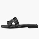 Hermes Oran Sandal Stud Noir Calfskin Leather