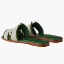Hermes Oran Sandal Vert Canvas