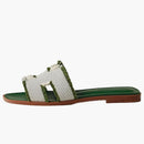 Hermes Oran Sandal Vert Canvas