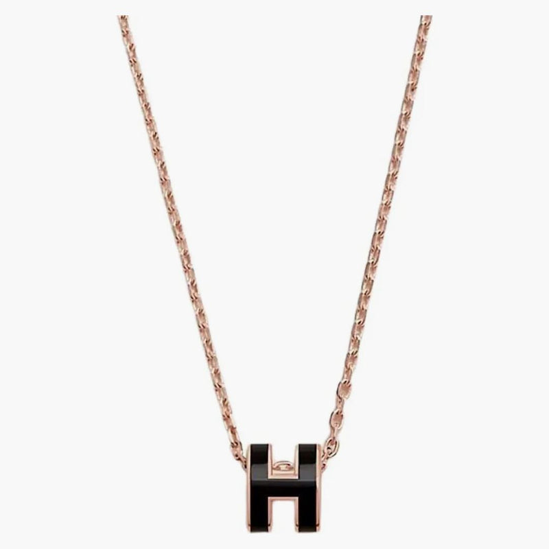 Hermes Pendant Mini Pop H Black/rose Gold