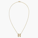 Hermes Mini Pop H Pendant Gold-Tone Marron Glace