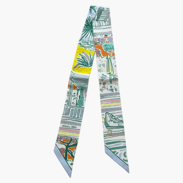 Hermes Rayures d're Tilly Jaune Vif/Ciel/Vert