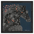 Hermes Scarf Robe Legere Embroidered 45 Blue/Black