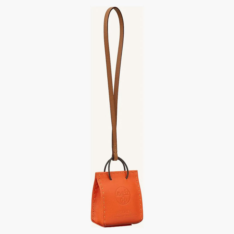 Hermes Shopping Bag Charm Orange