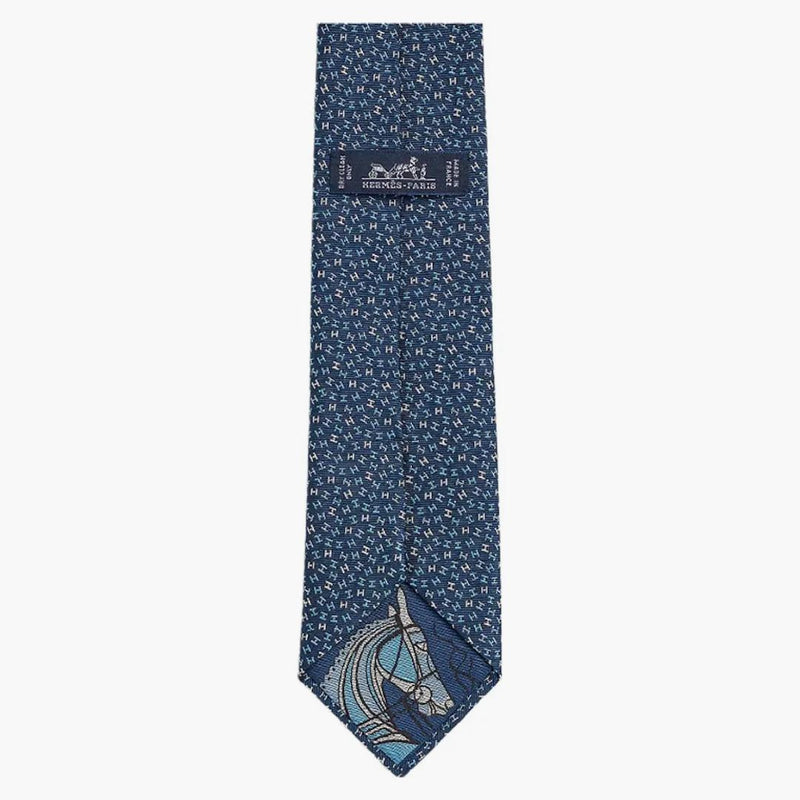 HERMES TIE TIE TIE 7 H ROBE du Soir Blue