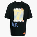 Heron Preston A.f. Authorised Oversized T-shirt Black/lemon Yellow