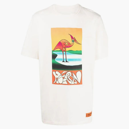 Heron Preston Abstract Heron Print T-shirt White/orange