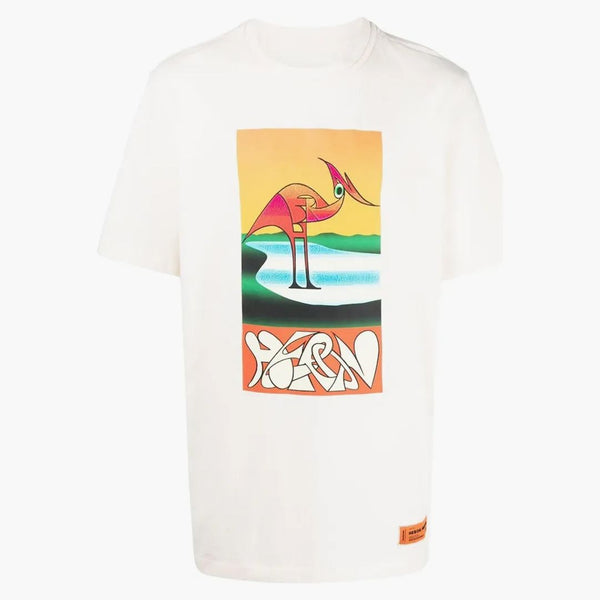Heron Preston Abstract Heron Print T-shirt White/orange