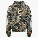 Heron Preston Camouflage Flaming Sleeve Hoodie Green