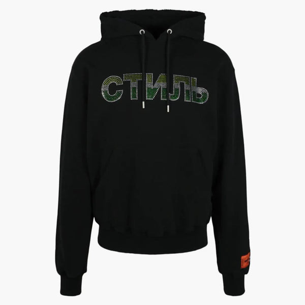 Heron Preston Crystal Embellished Ctnmb Hoodie Black