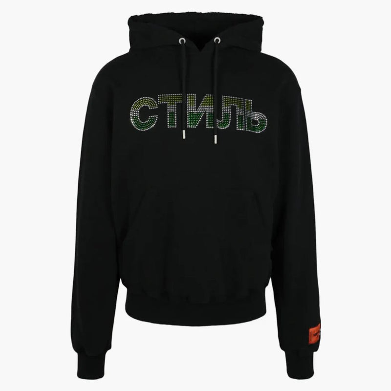 Heron Preston Crystal Embellished Ctnmb Hoodie Black