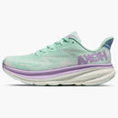 Hoka One One Clifton 9 Mistilla Ocean Lilac iluminada por el sol (mujeres)