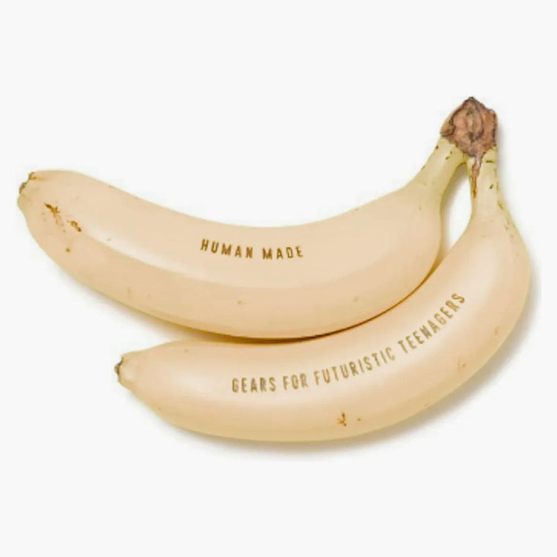 Mänskligt gjord bananreplika och stativ gul