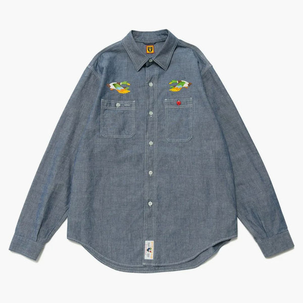 Human Made Chambray L/S Shirt Blue