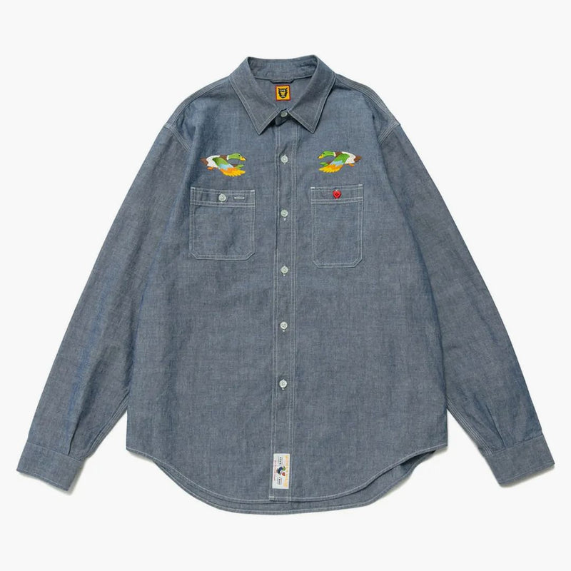 Human Made Chambray L/S Shirt Blue