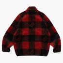 Human hecho cheque boa chaqueta de vellón roja