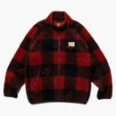 Human hecho cheque boa chaqueta de vellón roja