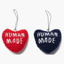 Keychain de corazón de ganchillo hecho por humanos Armada roja