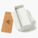 Caja de tejido doble de doble parte hecha por humanos blancos