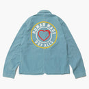 Chaqueta de fábrica hecha por humanos azul