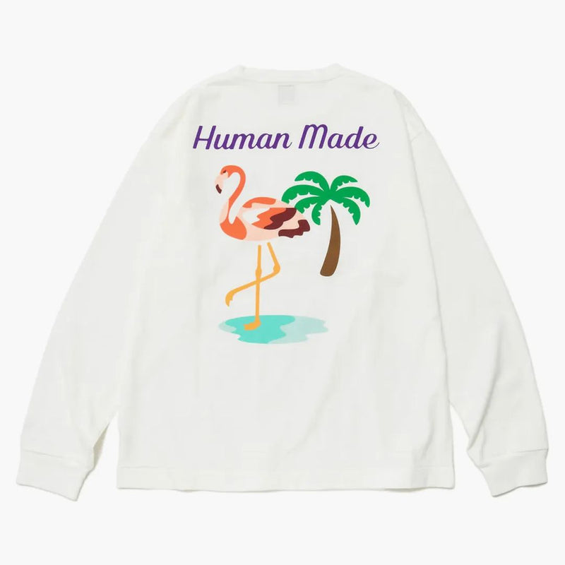 Lidské vyrobené tričko Flamingo L/S bílé