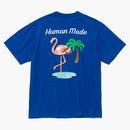 Camiseta de bolsillo de flamingo hecha por humanos azul