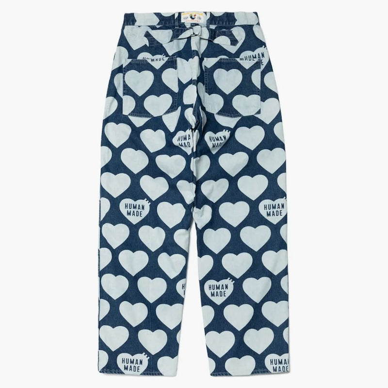 Pantalones de mezclilla holgados de corazón humano Indigo Indigo