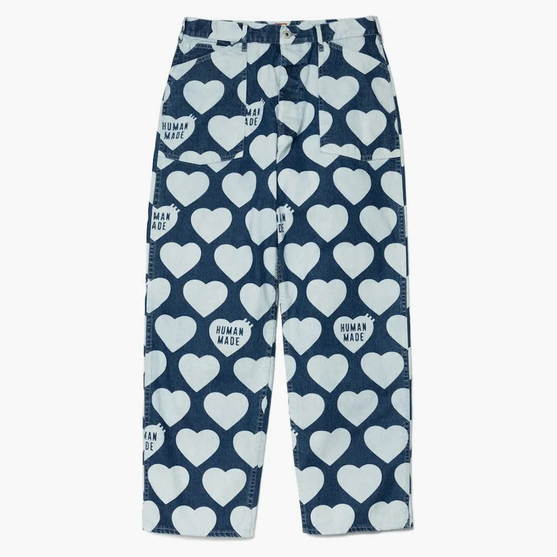 Pantalones de mezclilla holgados de corazón humano Indigo Indigo