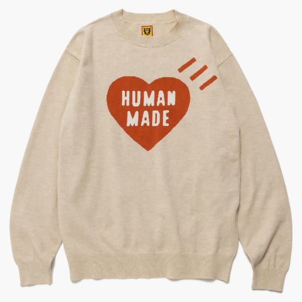 Lidský srdce L/S Knit svetr béžový