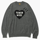 Cuore fatto umano grigio maglione a maglia