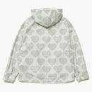 Lidské vyrobené srdce zip-up parka bílá