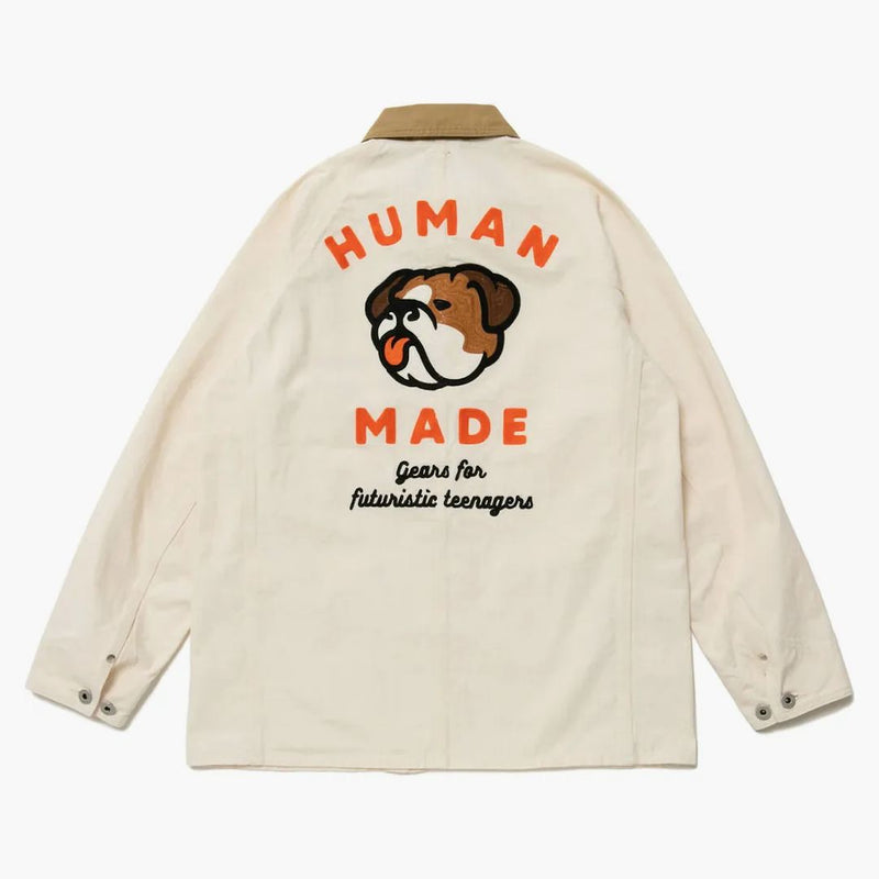 Human Made Herringbone Coverall Jacket White