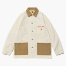 Human Made Herringbone Coverall Jacket White