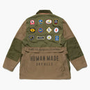 Chaqueta de caza hecha por humanos oliva