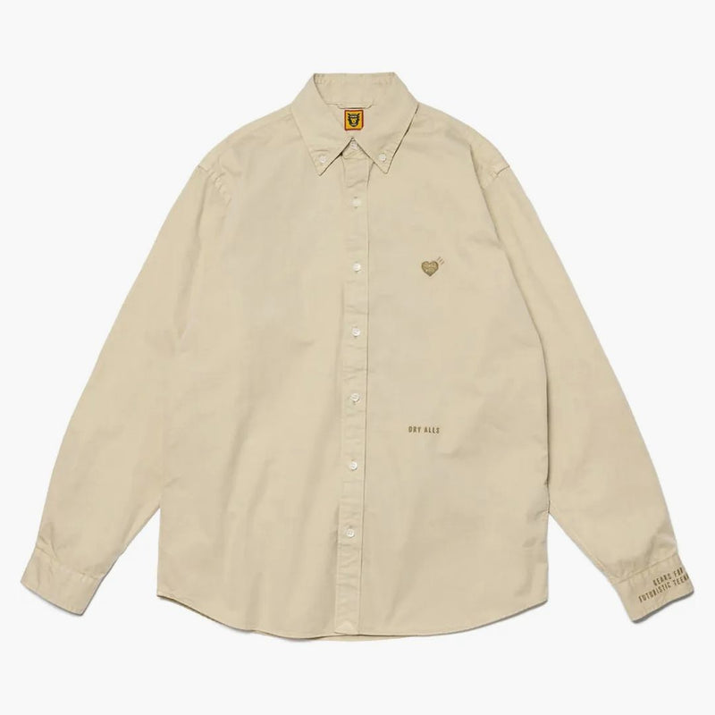 Human Made Pigment Dyed Bd L/S Shirt Beige