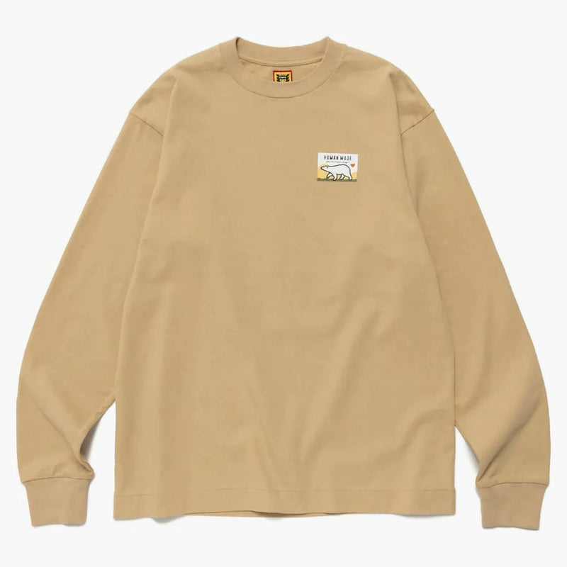 Human Made Polar Bear Graphic L/S tea beige