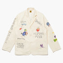 Giacca stampata fatta umana bianca